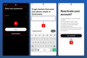 recover deactivated twitter account steps 1,2,3&4
