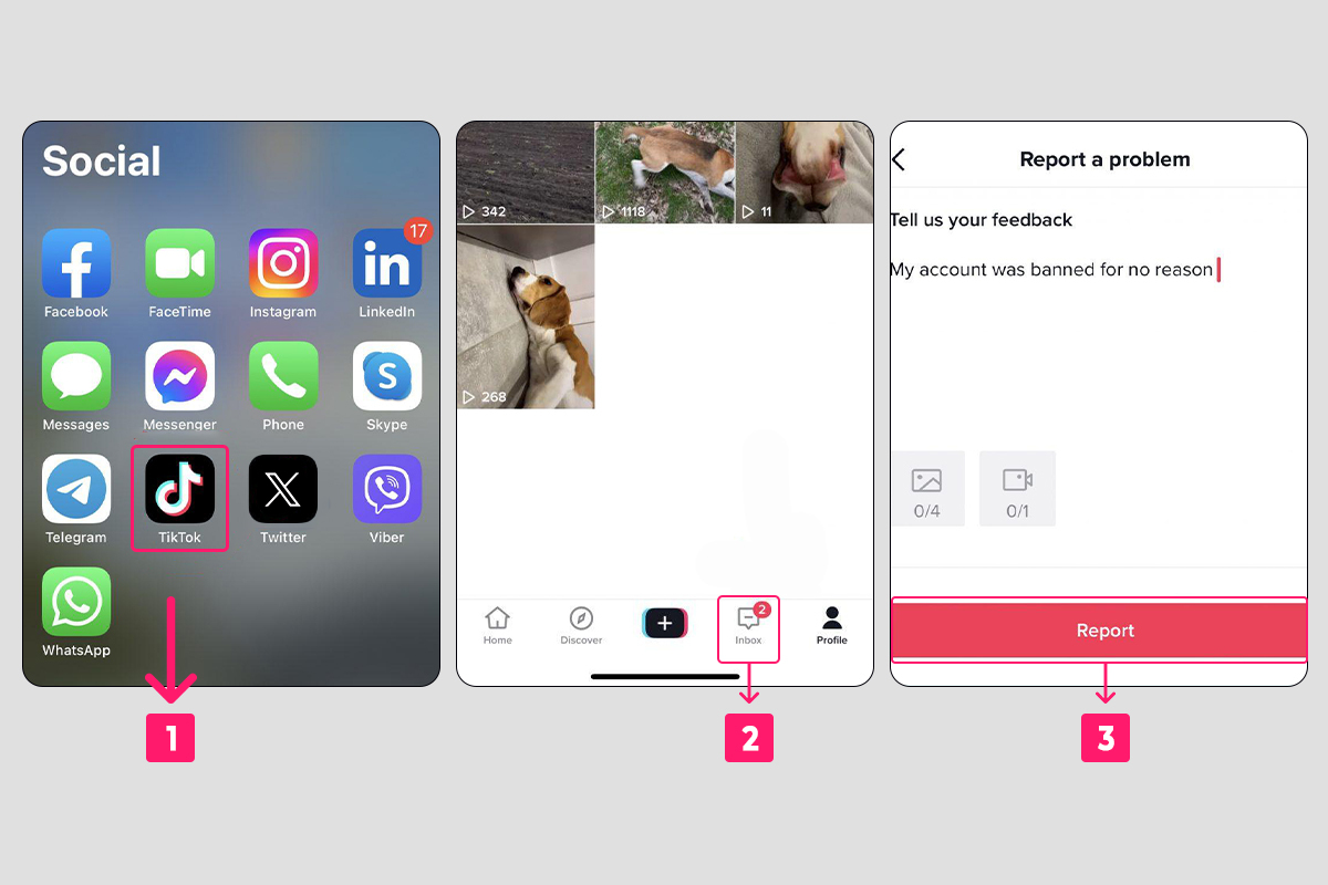 recover suspended or banned tiktok account steps 1,2 & 3