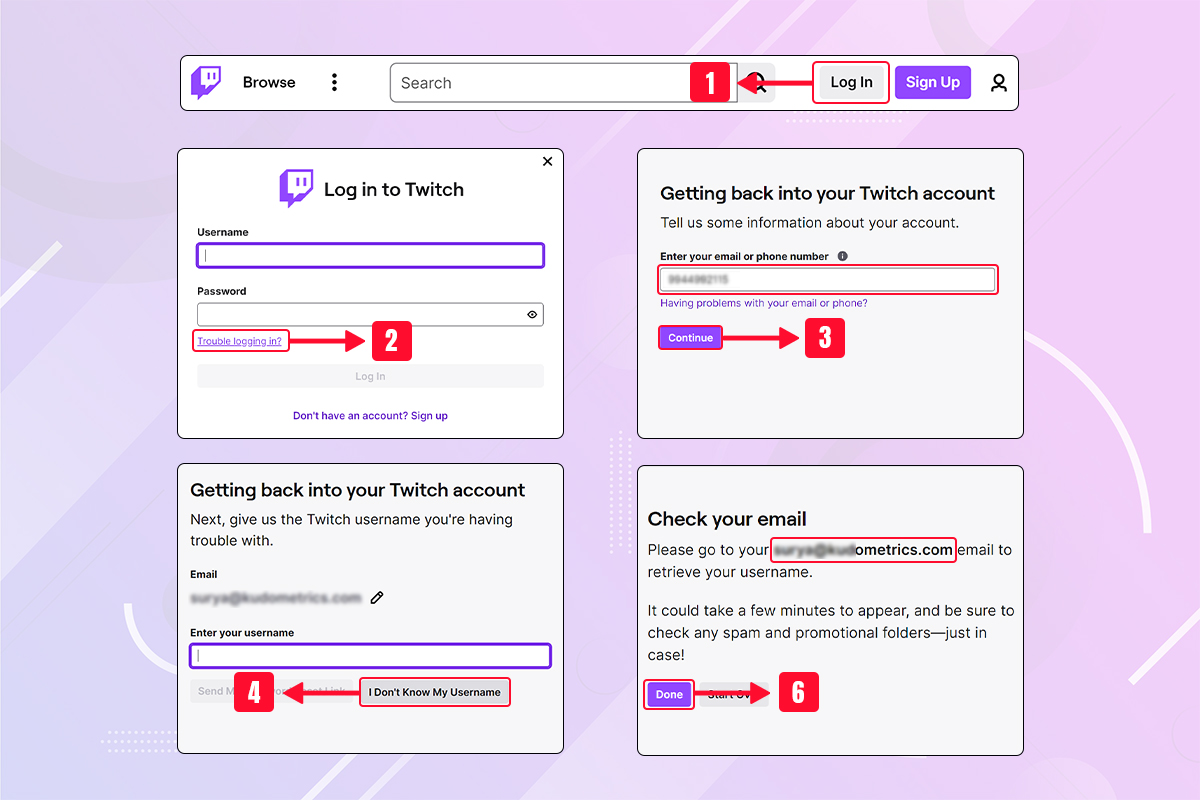 recover twitch account without username or password steps image